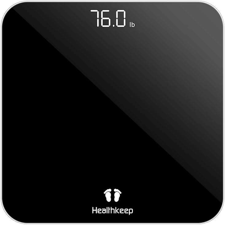 Digital Bathroom Scale for Body Weight: High-Precision 4-Sensor Accuracy, LED Display, 400lb/180kg Capacity, Safe Rounded Corners, Batteries Included - Image 1