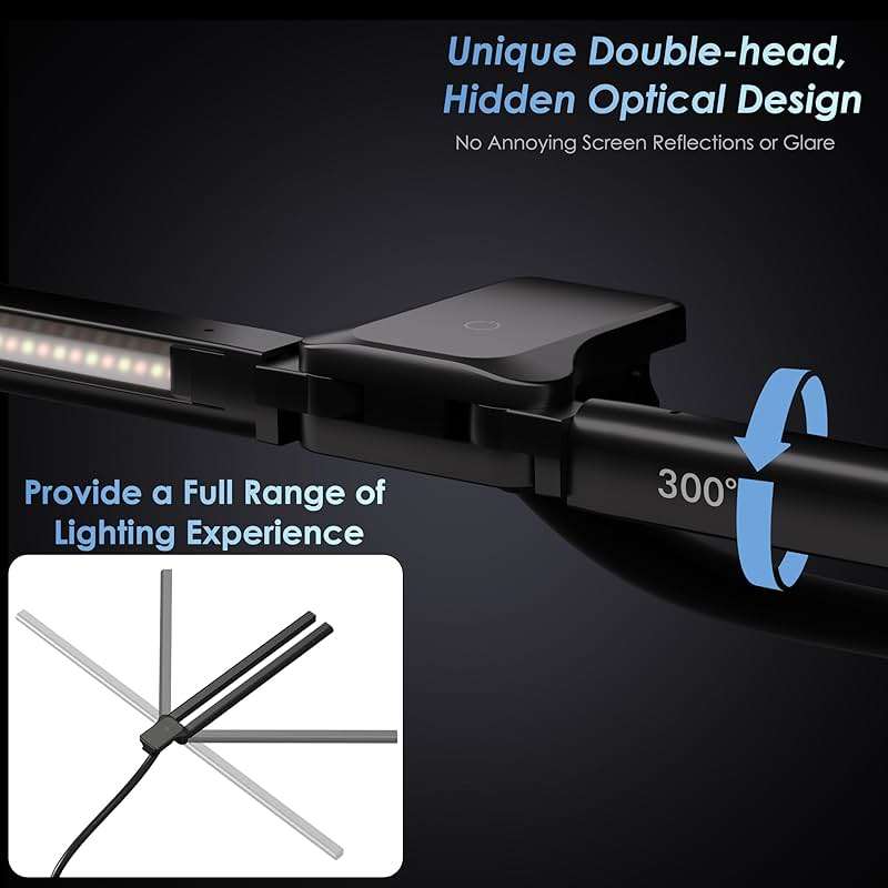 EYOCEAN Desk Lamp with Clamp, 31.5" LED Desk Lamp for Home Office, 24W Gesture Sensing Control Desk Light, Dimmable & Color Temperature, Eye-Caring Office Lamp, Brightest Architect Lamp for Screen - Image 4