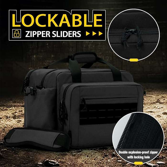 VEAGIA Range Bag,Pistol Case,Gun Range Bags For Handguns And Ammo Pouch 2 Pistols Soft Carrying Shooting Bag - Image 2