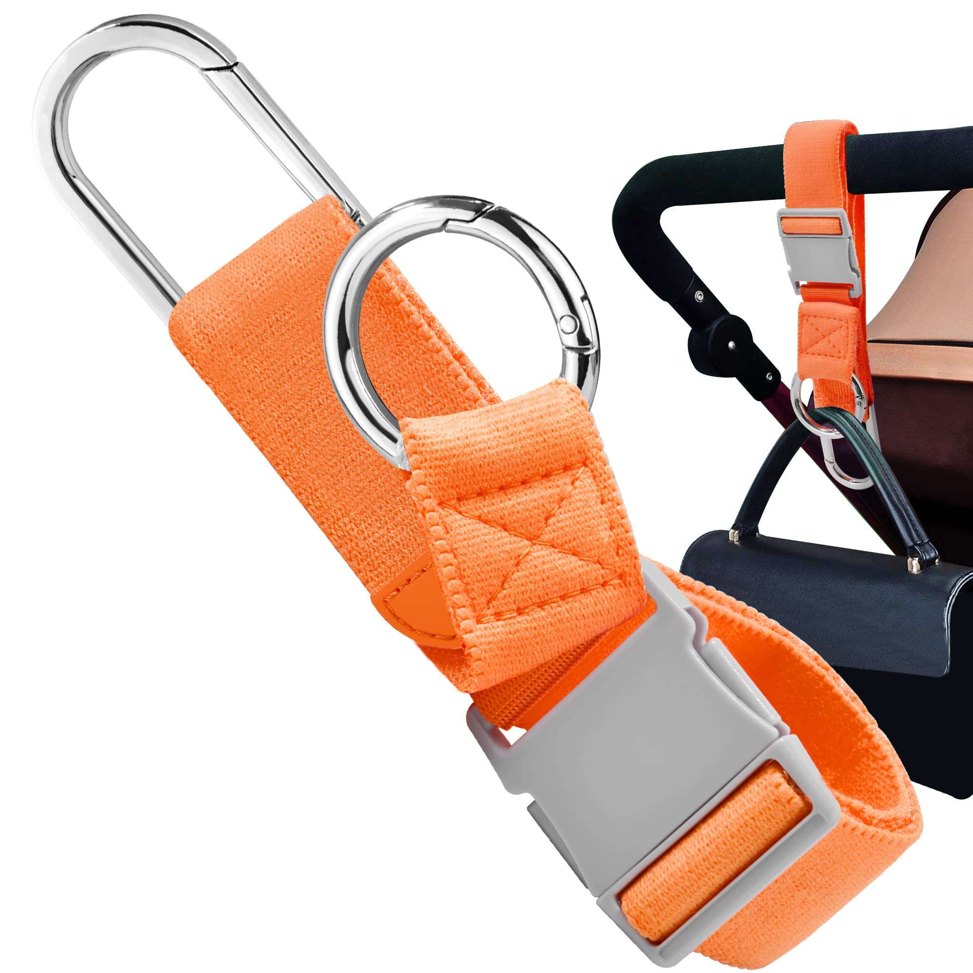 ZINMARK Luggage Straps for Suitcases, Add a Bag Luggage Strap Jacket Gripper Luggage Connector, Adjustable Luggage Hook Baggage Suitcase Belts Travel Accessories for Carry Your Extra Bags, Orange - Image 1