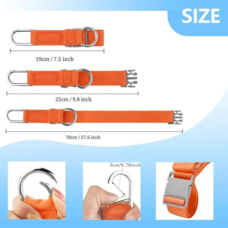 ZINMARK Luggage Straps for Suitcases, Add a Bag Luggage Strap Jacket Gripper Luggage Connector, Adjustable Luggage Hook Baggage Suitcase Belts Travel Accessories for Carry Your Extra Bags, Orange - Image 3