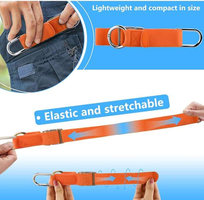 ZINMARK Luggage Straps for Suitcases, Add a Bag Luggage Strap Jacket Gripper Luggage Connector, Adjustable Luggage Hook Baggage Suitcase Belts Travel Accessories for Carry Your Extra Bags, Orange - Image 4