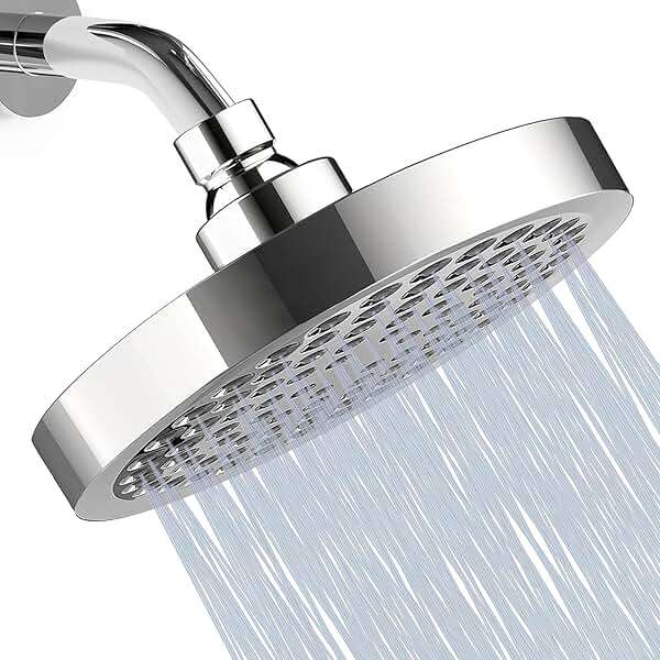 Katezon Shower Head High Pressure Rain, Luxury Showerhead with Chrome Plated Finish, Adjustable Replacement for Your Bathroom Shower Heads, Anti-Clogging Silicone Nozzles(6 Inch) - Image 1