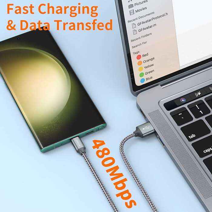JXMOX USB C Cable,USB A to Type C 3A Fast Charging (10ft 2-Pack) Long Charger Cord for iPhone 15 16 17 Pro Max,Samsung Galaxy S25 S24 S23 S22 S21 Ultra,Note 9 10+,A11 A20 A50 A51 A60 A71,Moto Z2 Z3 - Image 6