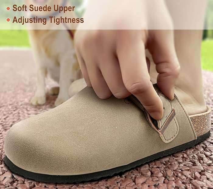 BULLIANT Clogs Slippers Sandals Nurse Work Shoes Men Women,Fleece-Lined Upper+Memory FOAD Cushioned Cork-Footbed - Image 5