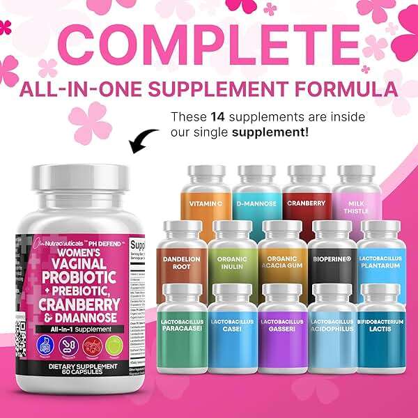 Clean Nutraceuticals Vaginal Probiotics for Women with Cranberry, D-Mannose, Prebiotics, pH Balance Support, Feminine Health, Urinary Tract Cleanse – Capsule Alternative to Gummies – 60 Count - Image 2