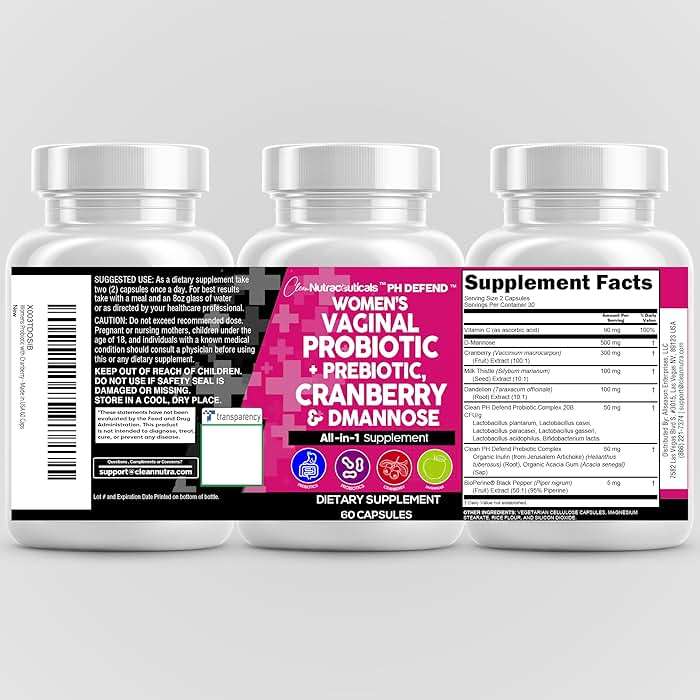 Clean Nutraceuticals Vaginal Probiotics for Women with Cranberry, D-Mannose, Prebiotics, pH Balance Support, Feminine Health, Urinary Tract Cleanse – Capsule Alternative to Gummies – 60 Count - Image 9