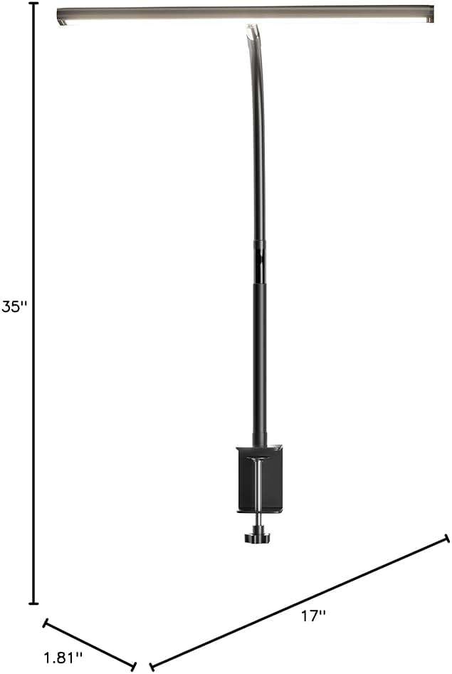 Airlonv LED Desk Lamp for Office Home, Eye-Caring Desk Light with Stepless Dimming Adjustable Flexible Gooseneck, 10W USB Adapter Desk Lamp with Clamp for Reading, Study, Workbench (Black) - Image 7