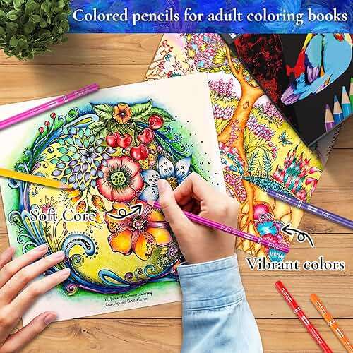 iBayam 72 Count Colored Pencils for Adult Coloring Books, Soft Core, Ideal for Drawing Blending Shading, Art Supplies, Color Pencils Set Gift for Coloring, Sketching, Painting - Image 2