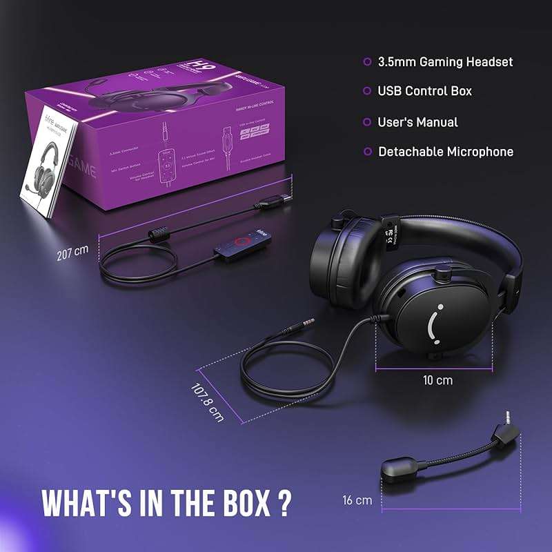 FIFINE Wired Gaming Headset, Gamer Headset with 3.5mm and USB Dual Connectivity, 7.1 Surround Sound, Tuned 50mm Drivers, Detachable Mic, Over-Ear Headphones for PC/PS5/Xbox, Black-AmpliGame H9 - Image 8