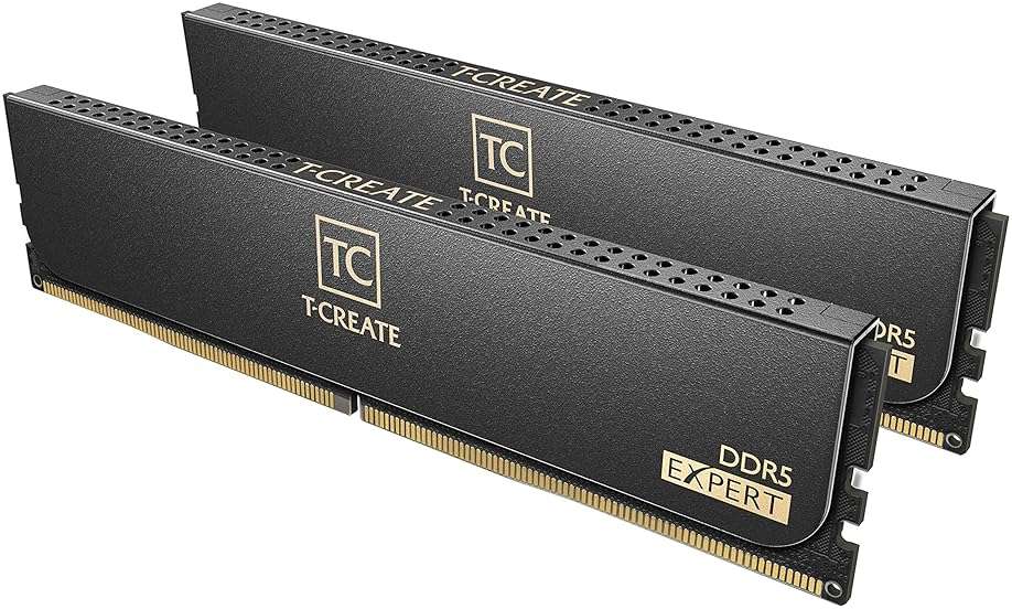 TEAMGROUP T-Create Expert CL30 Overclocking 10L DDR5 32GB Kit (2 x 16GB) 6000MHz (PC5-48000) Intel XMP 3.0 & AMD EXPO Compatible Desktop Memory Module Ram Black - CTCED532G6000HC30DC01 - Image 1