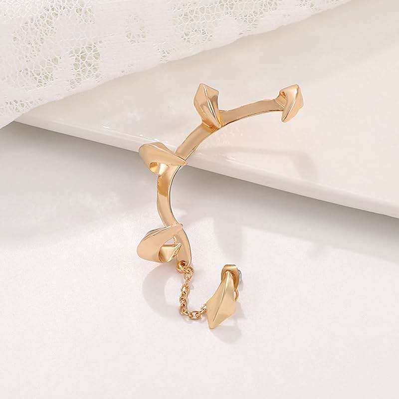 Zeshimb Gothic Claw Ear Cuff Gold Dragon Claw Ear Clip Earring Punk Non-Pierced Ear Climber Earring Personality Ear Cuff Hanging Wrap Earring Jewelry for Women and Men - Image 3