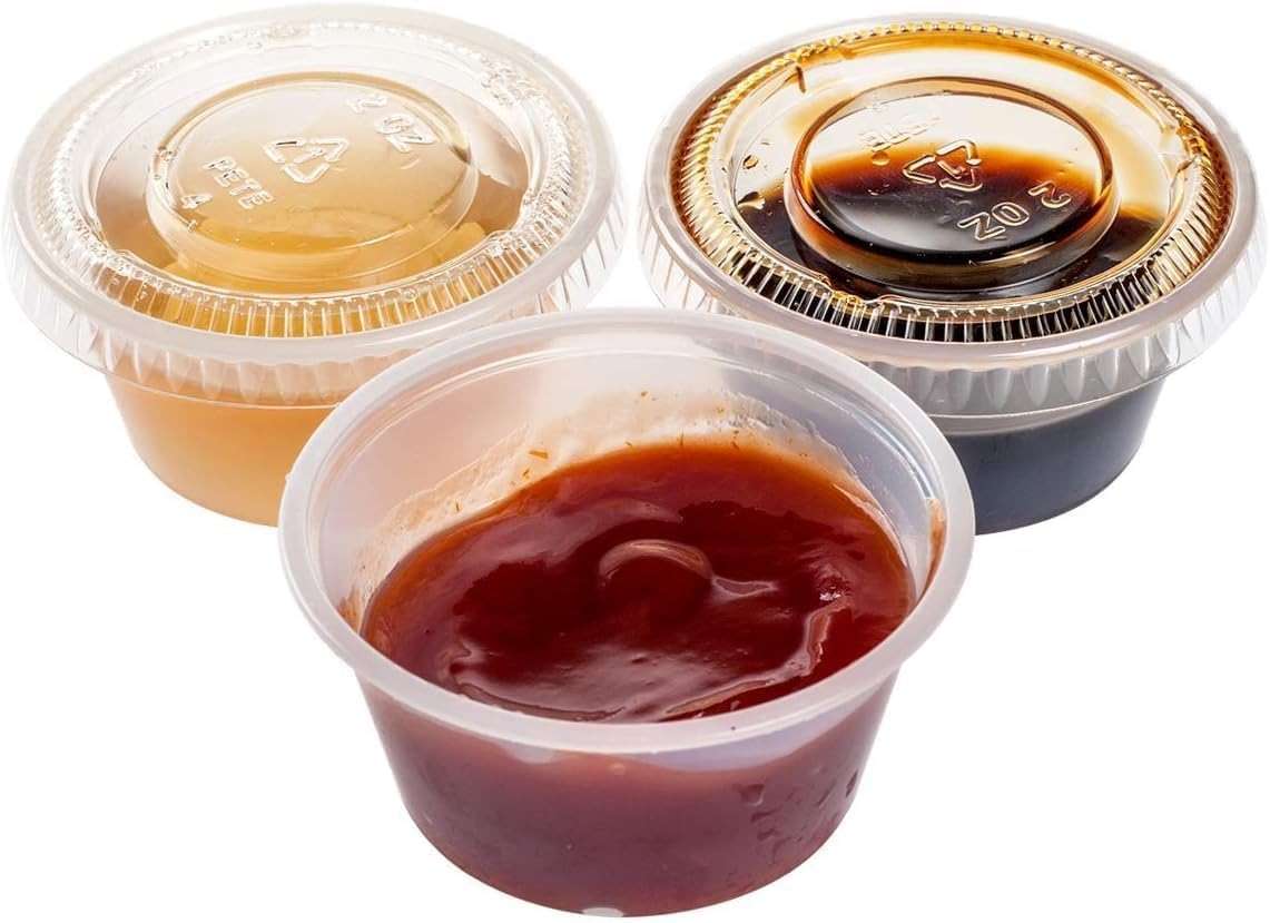 TashiBox 400 Sets - 2 oz Jello Shot Cups with Lids, Small Plastic Portion Cups with Lids, Disposable Condiment Containers for Sauce - Image 5