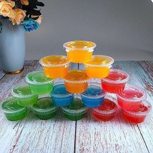 TashiBox 400 Sets - 2 oz Jello Shot Cups with Lids, Small Plastic Portion Cups with Lids, Disposable Condiment Containers for Sauce - Image 6