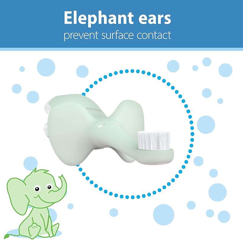 Dr. Brown's Infant-to-Toddler Toothbrush, Elephant, Mint, 0-3 Years - Image 6