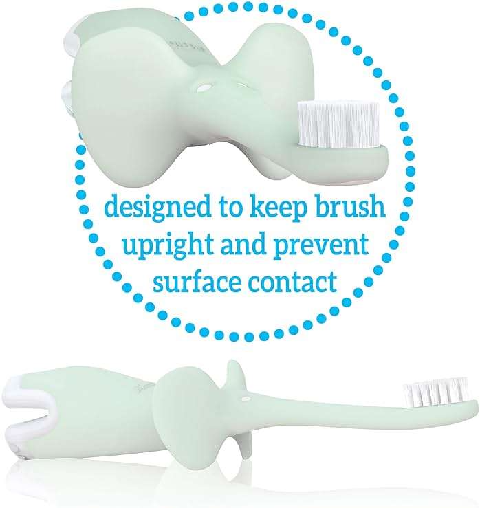 Dr. Brown's Infant-to-Toddler Toothbrush, Elephant, Mint, 0-3 Years - Image 10