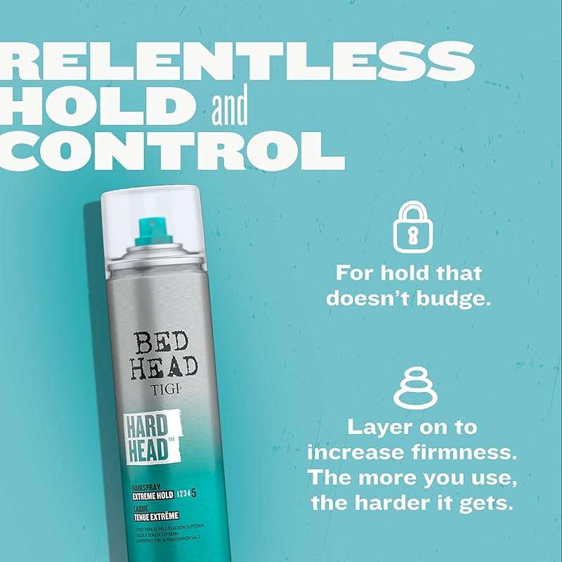 TIGI Bed Head Hard Head Hairspray 6-Pack – Extreme Hold Hairspray, Dries Instantly, Adds Shine, Vibrant Apple Scent, 11.7 Oz Ea - Image 3