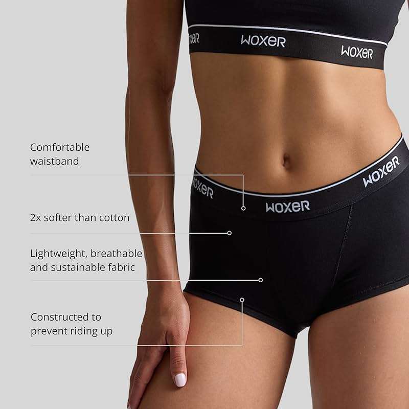 Woxer Womens Boxer Briefs Underwear – Ultra Short Boyshorts Panties, Modal Fabric, Chafe-Free, Boxers for Sleep & Gym - Image 3