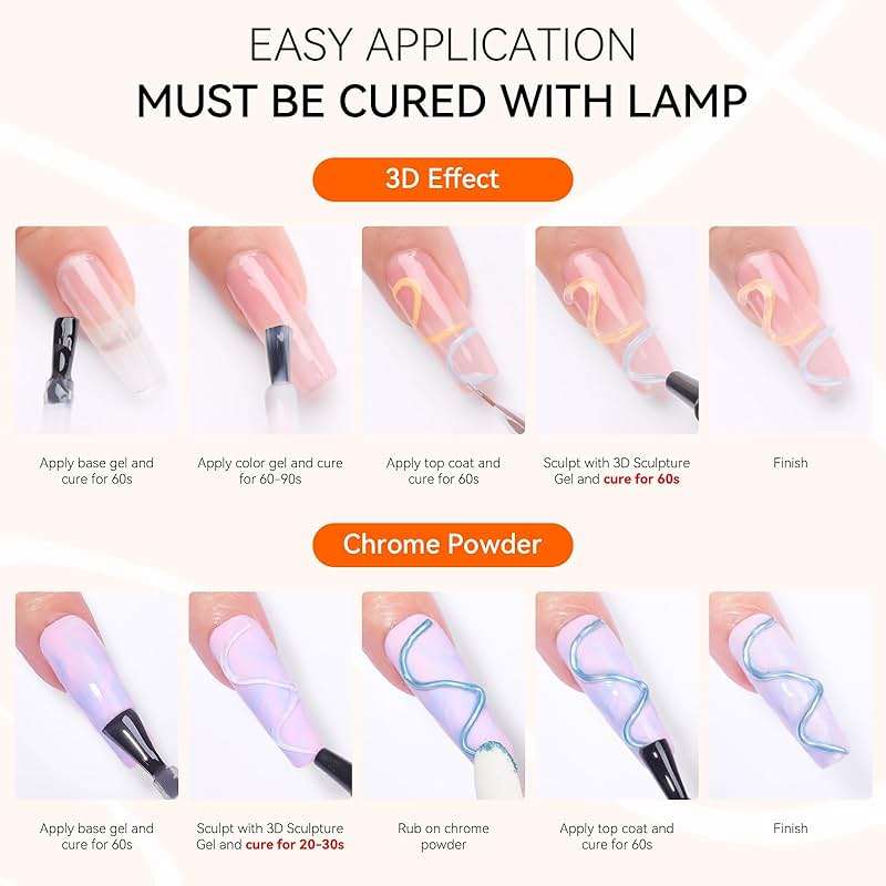 Makartt 3D Gel Nail Art, Sculpting Gel Glue for Drawing, Molding, Sculpture, Gems and Decoration, No Wipe Clear Gel Polish for DIY Nail Designs, 15g - Image 6