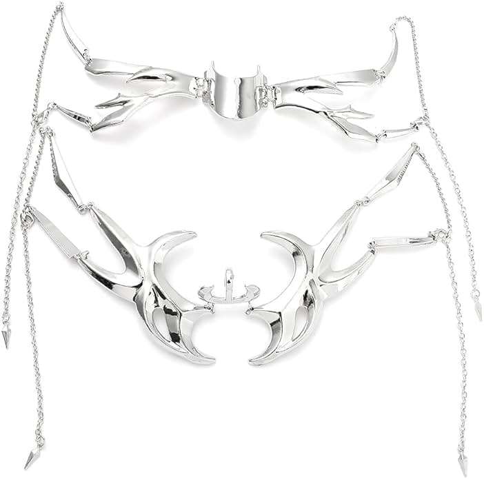 CyberPunk Cyborg Masquerade Mask, Half Face Mardi Gras Mask Metal Mask Liquid Irregular Fluid Face for women - Image 7
