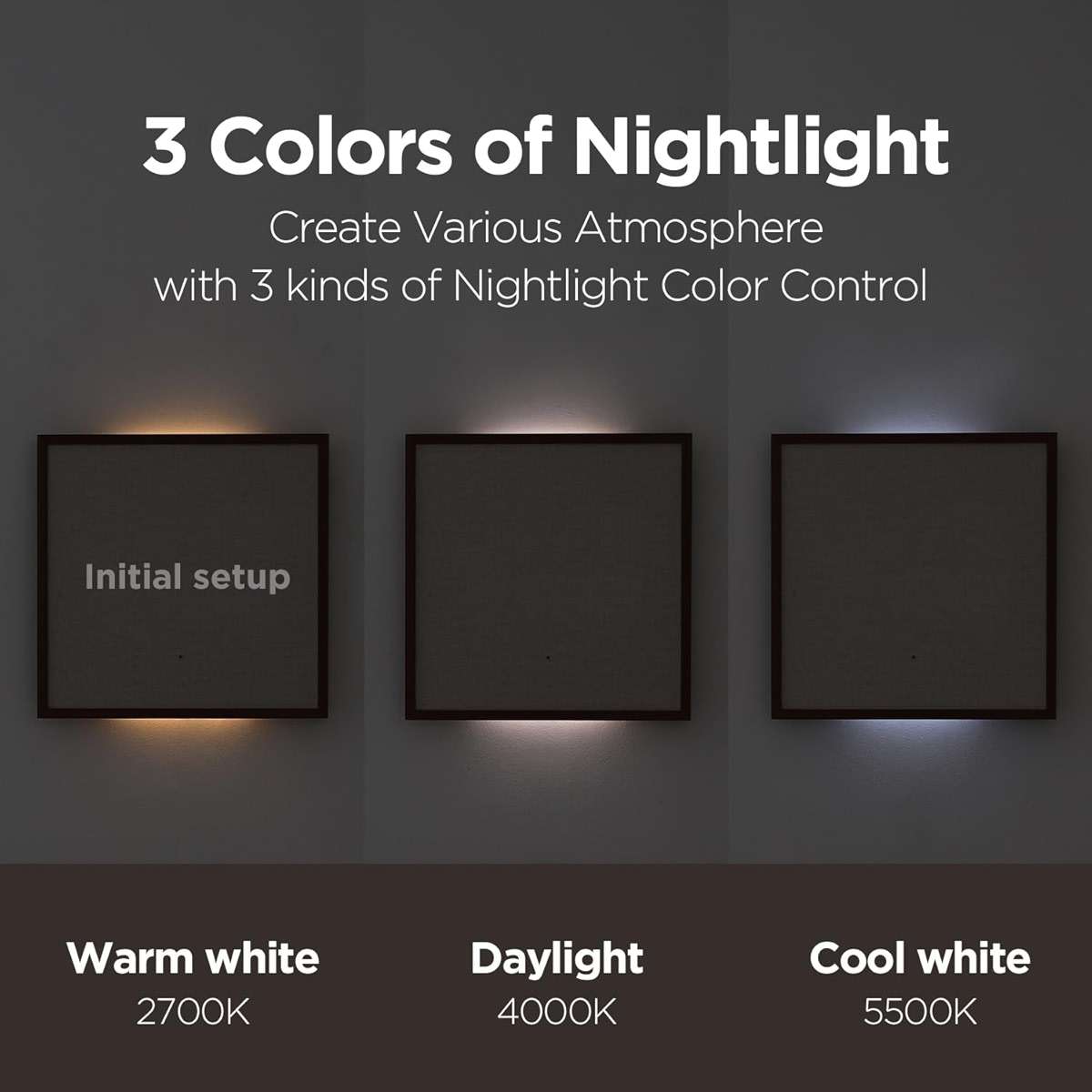 mooas Wooden Frame LED Silent Wall Clock with Remote, Backlit Nightlight, Modern Digital LED Wall Clock Display Sunrise Alarm Melody 5 Brightness for Bedroom Living Room (Wooden Frame Dark Brown) - Image 3
