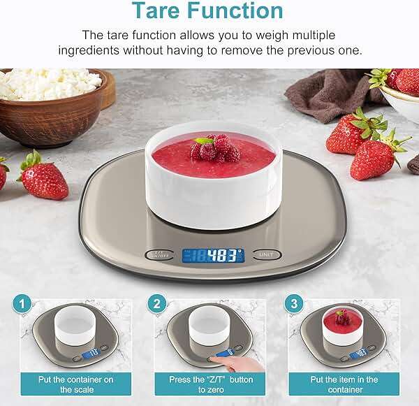 Ultrean High Capacity Food Scale, 33lb Rechargeable Digital Kitchen Scale with LCD Display, Slim & Lightweight Design, 1g Precise Graduation, Weight Grams and Ounces for Cooking, Baking & Meal Prep - Image 5