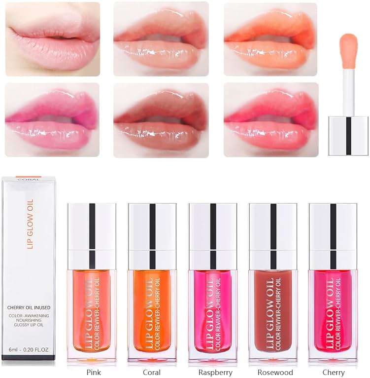 Fovcos Hydrating Lip Oil - Moisturizing, Plumping Lip Gloss Balm With Cherry Tint - Image 7
