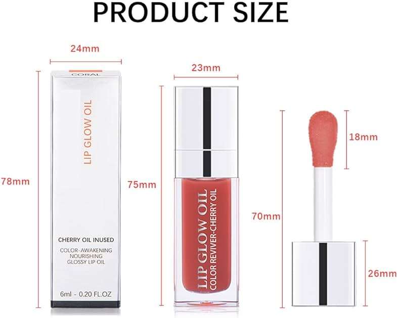 Fovcos Hydrating Lip Oil - Moisturizing, Plumping Lip Gloss Balm With Cherry Tint - Image 8