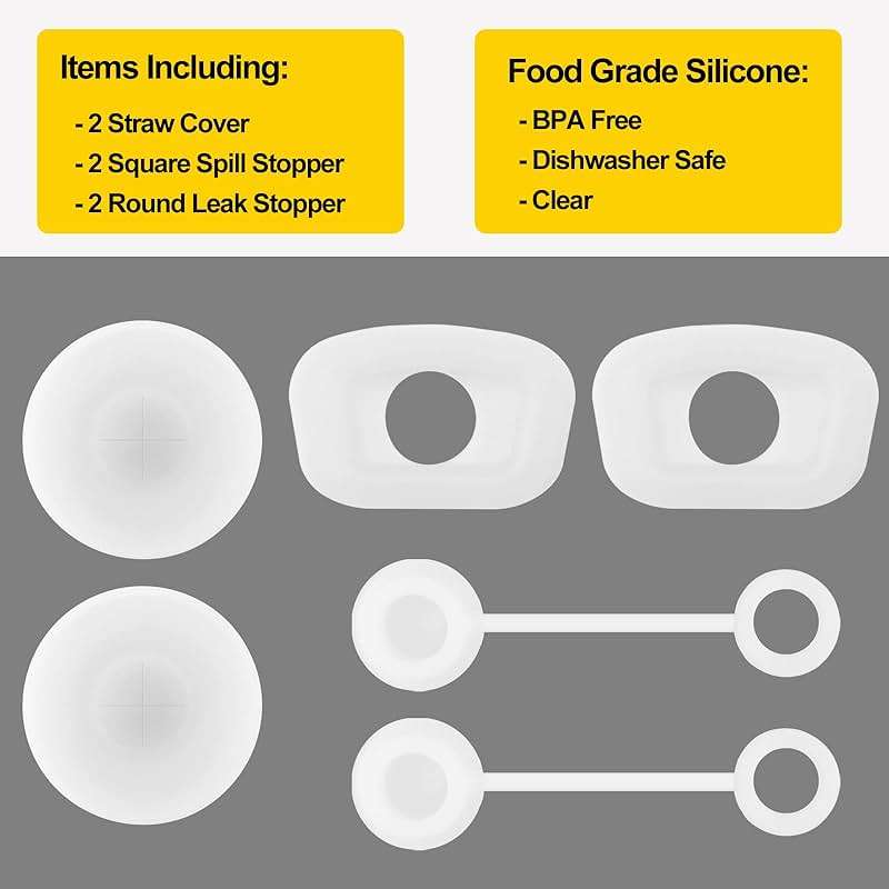 HOMDSG Spill Stopper Set for Stanley Cup 2.0 40oz 30oz, Accessories Including Straw Cover Cap, Fix Leak Stopper and Lid Spill Plug, Clear - Image 7