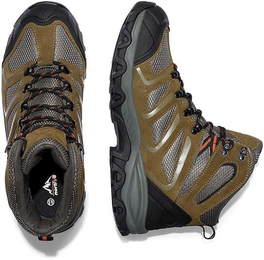 NORTIV 8 Men's Ankle High Waterproof Hiking Boots Outdoor Lightweight Shoes Trekking Trails Armadillo - Image 4