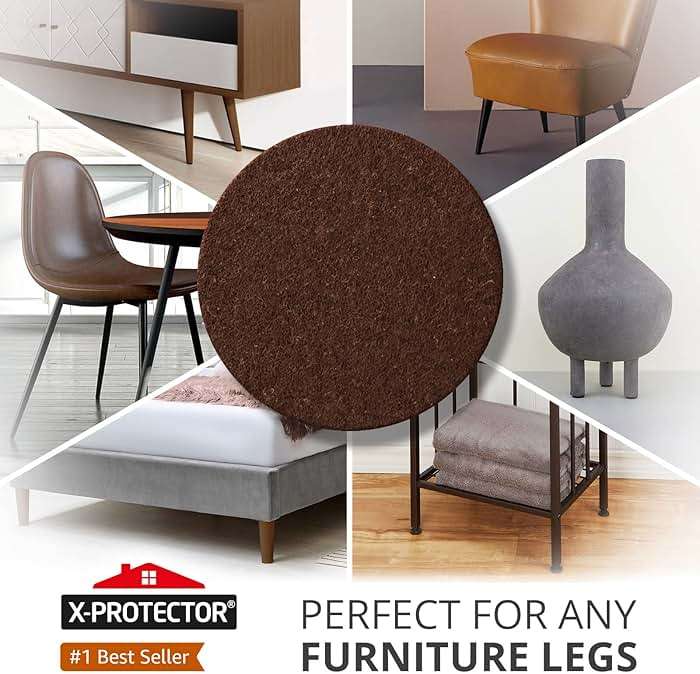 X-Protector Felt Furniture Pads - 24 Pcs 2" Round - Chair & Floor Protectors - For Hardwood Floors - Protect Your Floors! (Brown) - Image 3