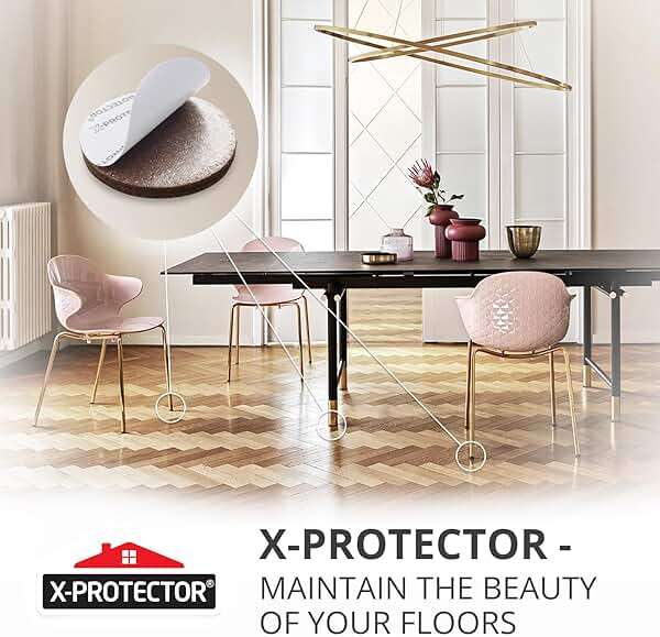 X-Protector Felt Furniture Pads - 24 Pcs 2" Round - Chair & Floor Protectors - For Hardwood Floors - Protect Your Floors! (Brown) - Image 6