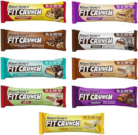 FITCRUNCH Snack Size Protein Bars, 6-Layer Baked Bar, 3g of Sugar, Gluten Free & Soft Cake Core (9 Count, Flavor Lovers) - Image 2