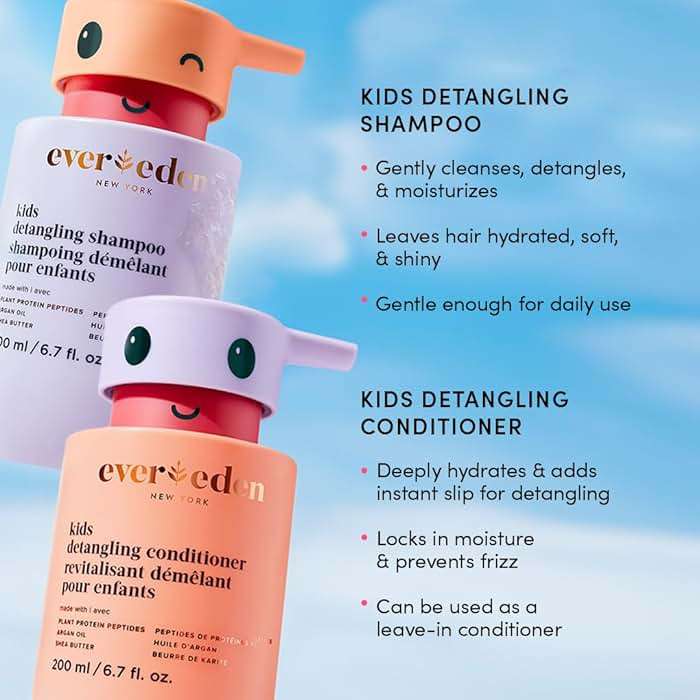 Evereden Kids Detangling Shampoo | Dermatologist-Tested, EWG Verified, No Silicones | For Curly or Straight Hair | Clean, Vegan, Sulfate-Free, Hypoallergenic, Gentle for Daily Use, 6.7 fl oz - Image 8