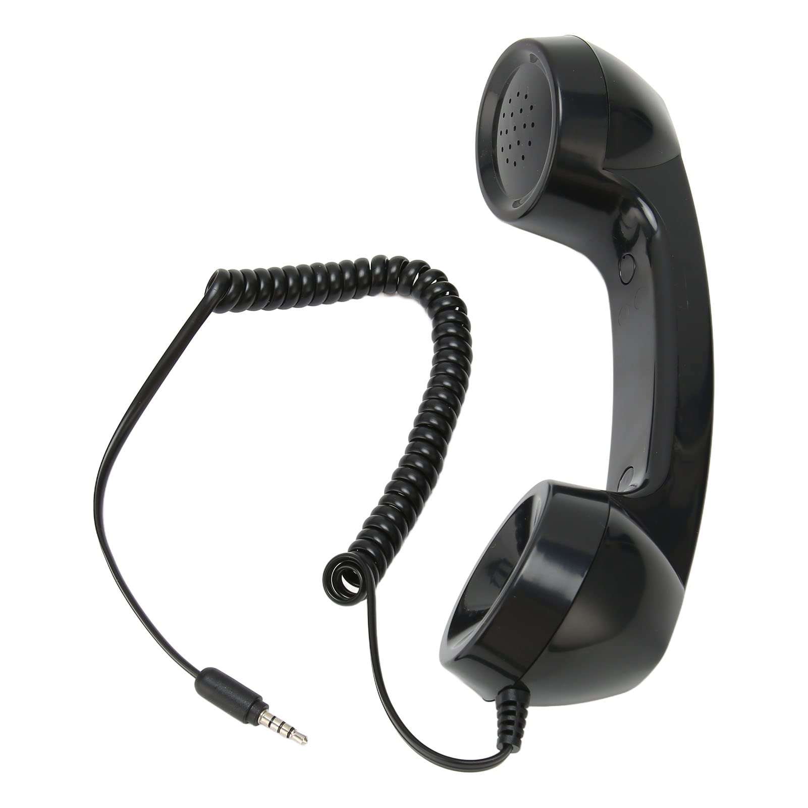 Retro Phone Handset, 3.5mm Cell Phone Receiver, Radiation Proof, HandheldCell Phone Telephone Handset for Mobile Phones Computers (Black) - Image 1