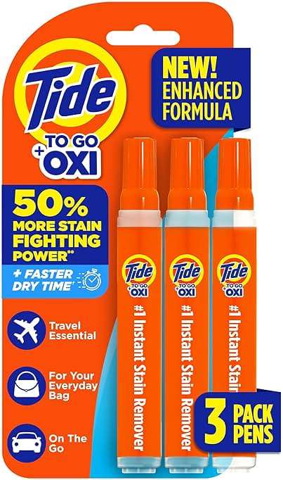 Tide Stain Remover for Clothes, Tide To Go Pen, Instant Stain Remover Pen & Spot Cleaner, Portable & Travel-Friendly, Works on Food & Drink Stains, Fits in Purses & Bags, 3 Count (Pack of 1) - Image 1
