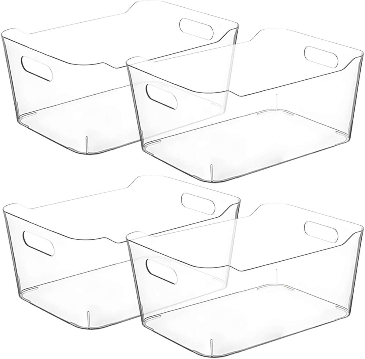 Clear Storage Bins, Pantry Organizers and Storage Containers Fridge Organizer Bins Kitchen Organization Cabinet Organizer Bin for organizing Cleaning Supplies Home Kitchen Refrigerator Containers - Image 1