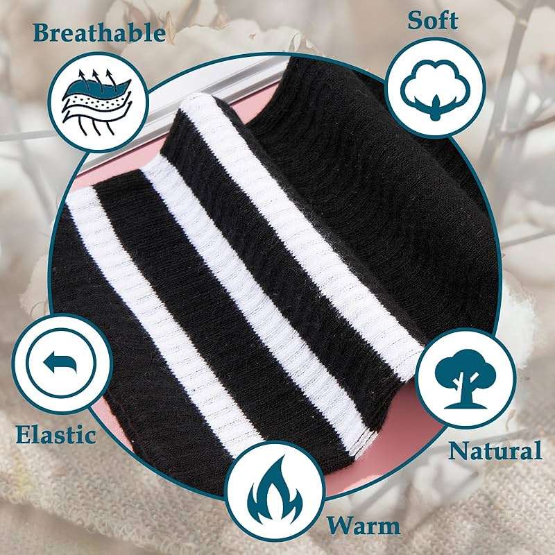 Moon Wood Plus Size Thigh High Socks for Thick Thighs- Womens Knit Cotton Extra Long Over the Knee High Socks Leg Warmer - Image 4