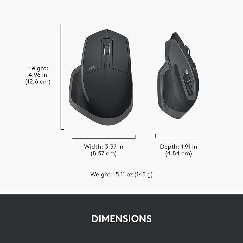 Logitech MX Master 2S Bluetooth Edition Wireless Mouse, Multi-Surface, Hyper-Fast Scrolling, Ergonomic, Rechargeable, Connects Up to 3 Mac/PC Computers - Graphite - Image 12