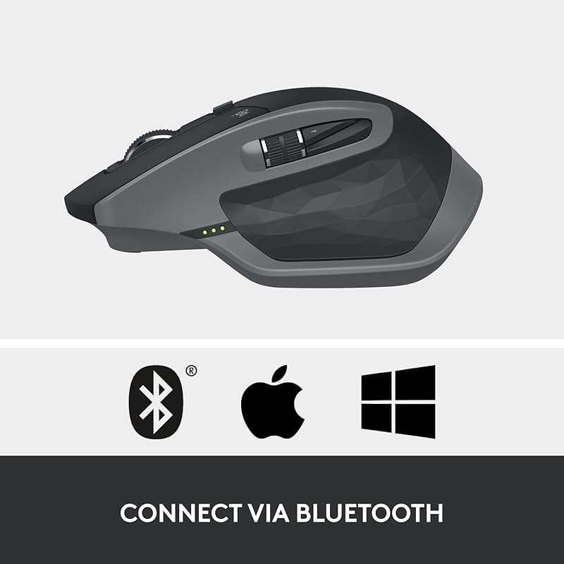 Logitech MX Master 2S Bluetooth Edition Wireless Mouse, Multi-Surface, Hyper-Fast Scrolling, Ergonomic, Rechargeable, Connects Up to 3 Mac/PC Computers - Graphite - Image 6