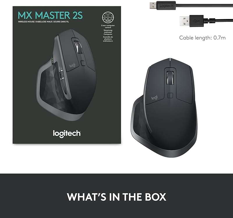 Logitech MX Master 2S Bluetooth Edition Wireless Mouse, Multi-Surface, Hyper-Fast Scrolling, Ergonomic, Rechargeable, Connects Up to 3 Mac/PC Computers - Graphite - Image 10