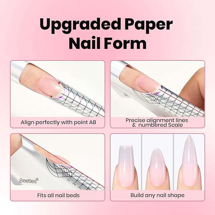 Beetles Builder Gel for Nails-3 Colors 9 in 1 Nail Extension Sculpting Building,Clear Nude Pink Hard Gel Kit with Base Top Coat for Pros,Gifts for Women,UV & LED Lamp Cured Needed - Image 5