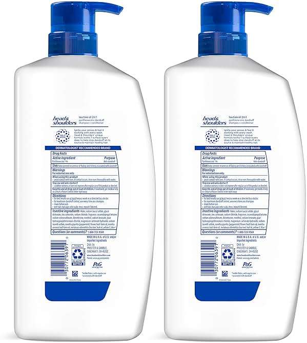 Head & Shoulders Anti-Dandruff Shampoo and Conditioner with 1% Pyrithione Zinc, Tea Tree Oil 2-in-1 Twin Pack, Tea Tree Shampoo with Cooling, Refreshed Scalp, 32.1 fl oz Each - Image 10