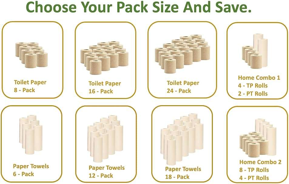 Purafide 100% Bamboo, thick 3-ply toilet paper, tree-free, unbleached, sustainable, 300 sheets per roll (TP 16) - Image 6