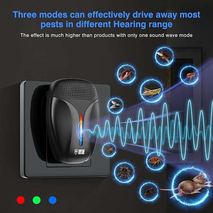 Upgraded Ultrasonic Repeller & Insect Indoor Repeller,Ultrasonic and Repellent for Roach,Rodent,Mouse,Bugs,Mosquito,Mice,Spider,Ant,3 Mode Switching,6 Packs - Image 3