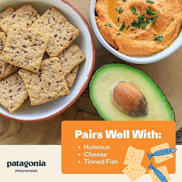 Patagonia Provisions Organic Sourdough Sea Salt Crackers – 3g Plant Protein Per Serving – Made with Wheat Flour & Sea Salt – Non-GMO, No Added Sugar - Crispy & Crunchy - Image 4