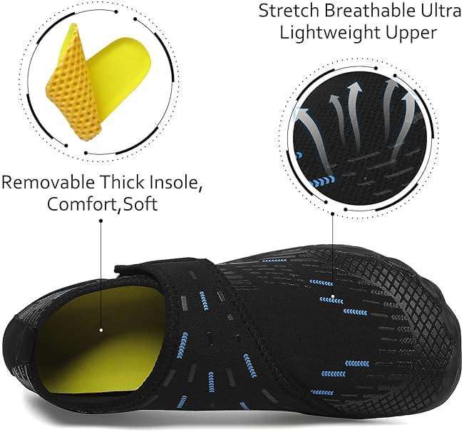 Water Shoes Mens Womens Quick-Dry Barefoot Swim Beach Pool Shoes Aqua Yoga Socks for Hiking Walking Diving Surf Outdoor Water Sports - Image 4