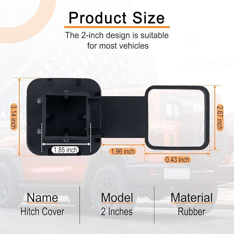 SINGARO 2 Inch Universal Flag Tow Hitch Covers, Trailer Hitch Cover Tube Plug Insert, Car Exterior Accessories, Receiver Tube Hitch Plug（American Flag） - Image 2