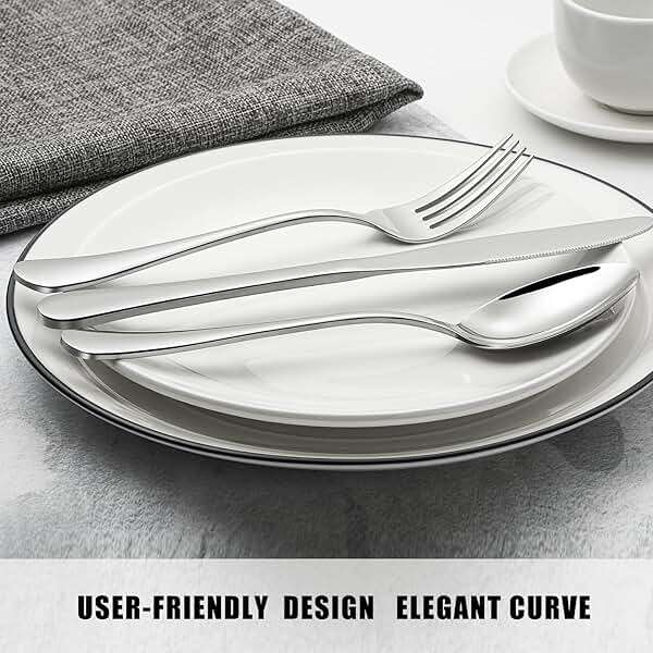 60 Piece Silverware Set for 12, Stainless Steel Flatware Set Tableware Set Inculde Forks Knives Spoons, Mirror Polished Cutlery Set for Home Kitchen and Restaurant Party, Dishwasher Safe - Image 6