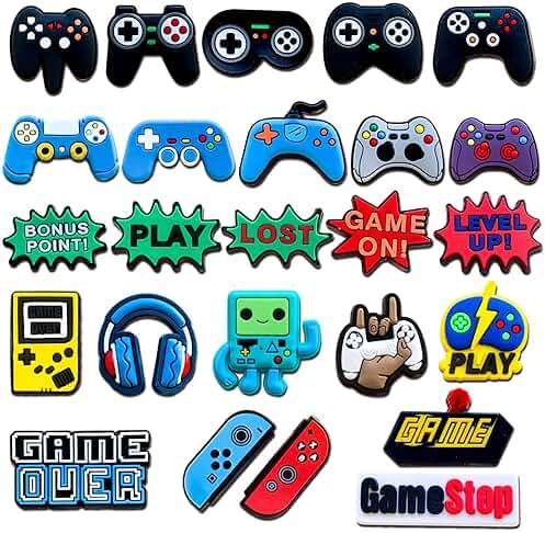 Euphaglaia 25 35Pcs Video Game Charms for Clog Shoes Decoration, Game Handle Charms Accessories for Adult Men (35) - Image 1